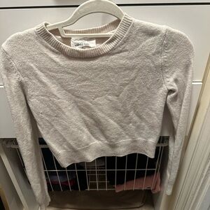 Aritzia Cream Cropped Sweater